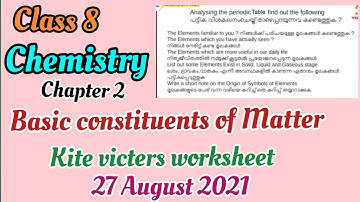 Kite victers Class 8/Chemistry Chapter 2/ Basic Constituents of Matter Worksheet/Scert /27August