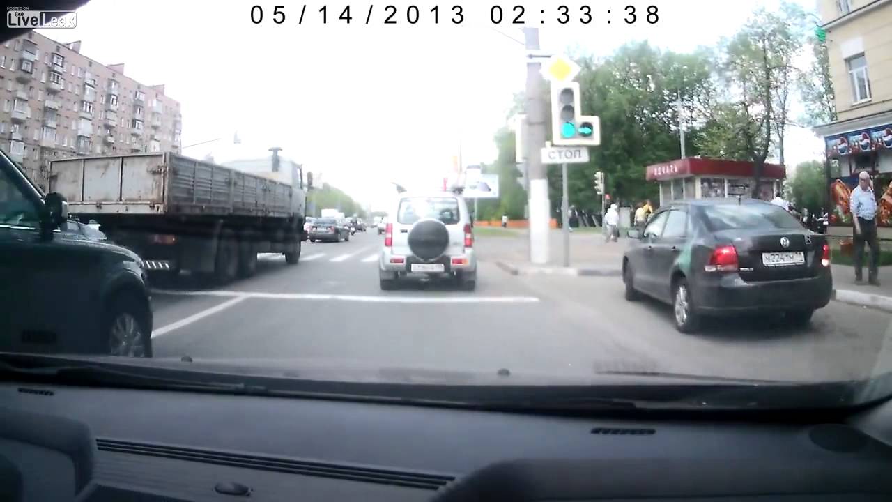 Guy on Scooter hits a car and then flees YouTube