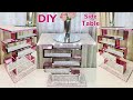 DIY Breast Cancer Awareness Glamorous Side Table Using Crushed Glass & Mirror Sheets Home Decor 2020