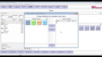 Abacre Restaurant Point of Sale: changing positions and colors for menu item modifiers