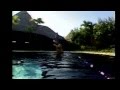 Mature Japanese man in swimming pool
