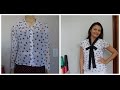 Transformando uma camisa numa Blusa gola Laço