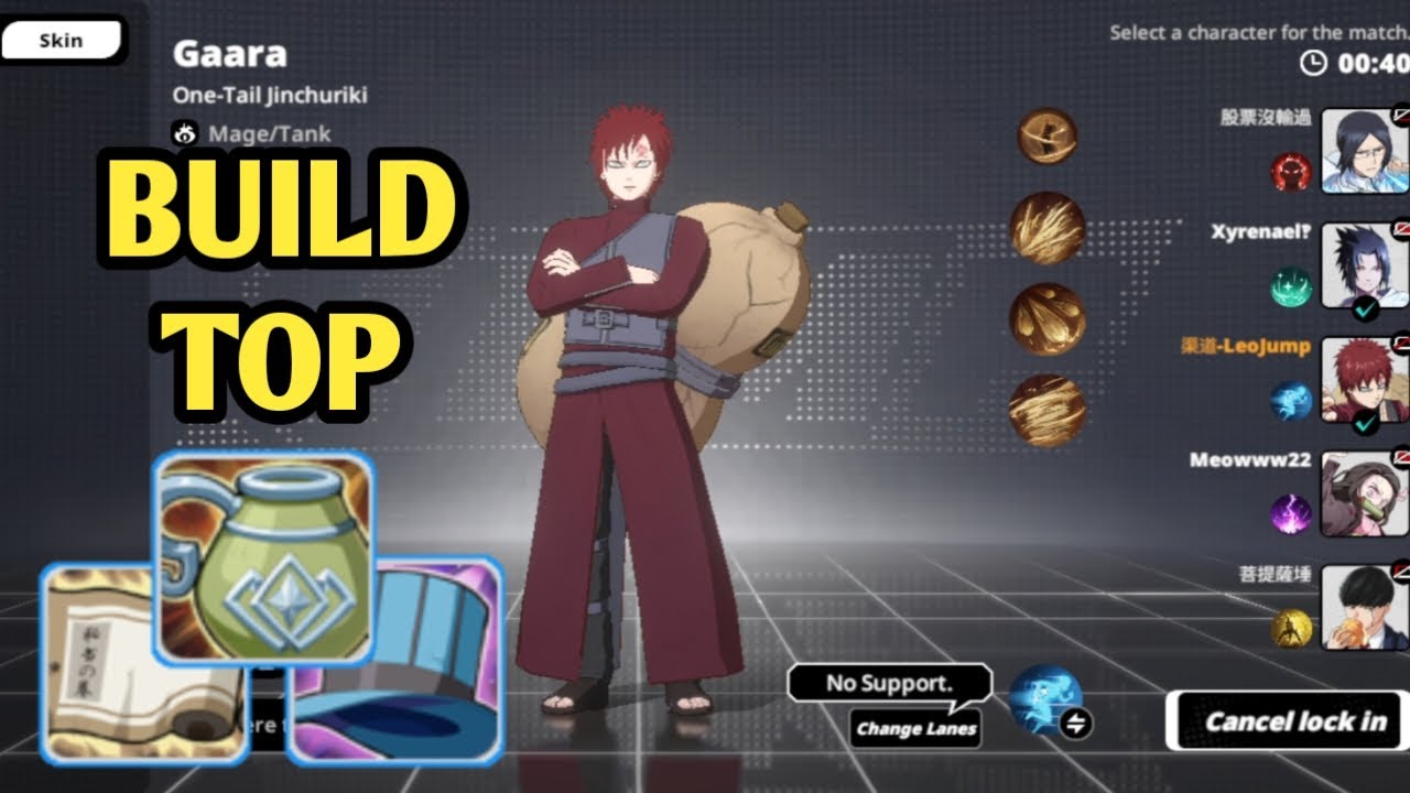 Gaara Build Jump Assemble MOBA