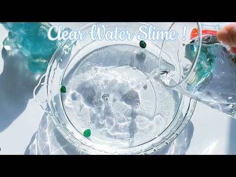 【ASMR】たぷたぷクリアスライムを作るよ! DIY Clear Water Slime!  Satisfying Video!解压 史莱姆