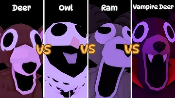 99 Nights in the Forest - DEER VS VS OWL VS RAM VS VAMPIRE DEER | Jumpscare - Roblox