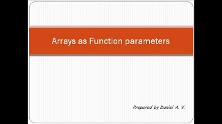 Passing arrays to functions