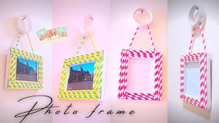 Wall hanging / Diy cardboard craft / How to make photo frame with straws