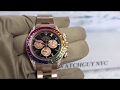 Custom Diamond  Rolex Cosmograph Daytona watch Rainbow sapphires Watch