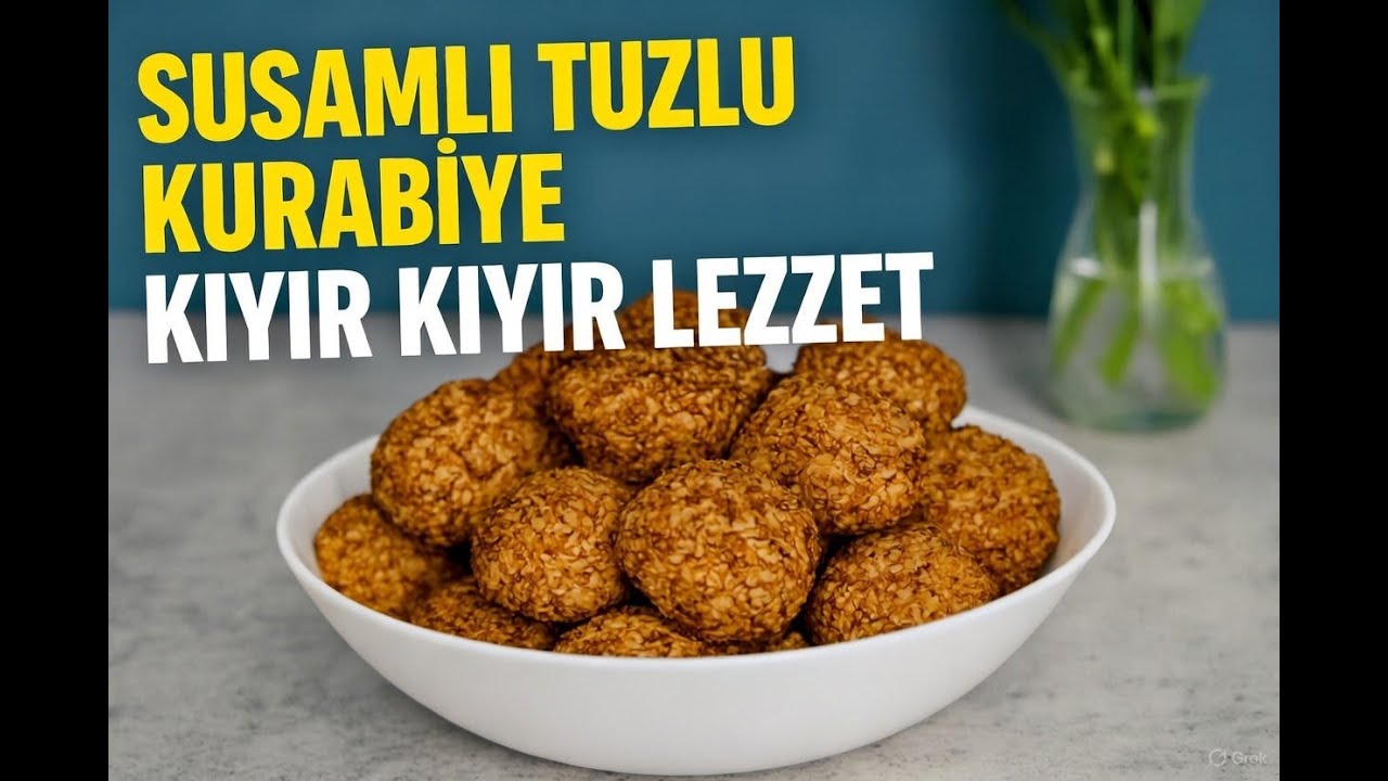 Evde Susamlı Tuzlu Kurabiye Nasıl Yapılır? Kıyır Kıyır Kolay Tarif! | File Market Kurabiye