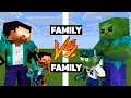Monster School : HEROBRINE FAMILY VS ZOMBIE FAMILY CHALLENGE - Minecraft Animation