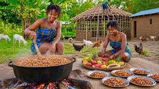 EXTREME PROGRESS🌿🛖Building Our Dream African Village Home While Cooking Giant Githeri Feast for Them