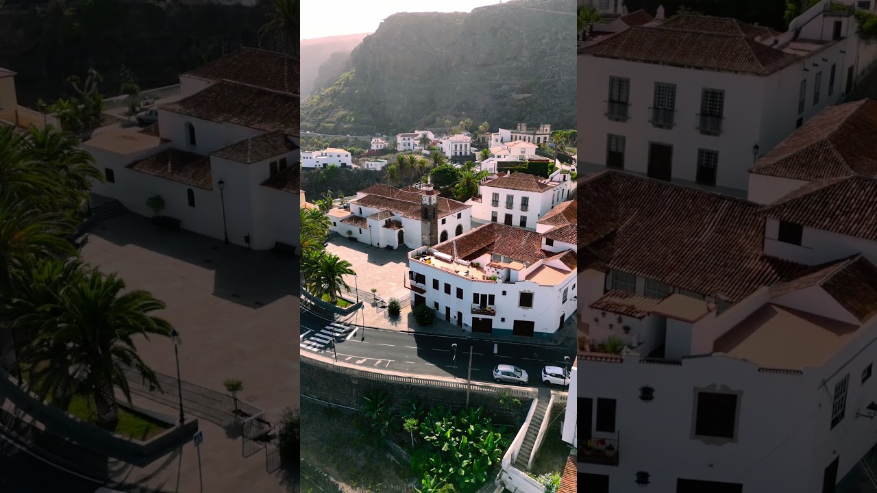 Aerial View of San Juan de la Rambla, Tenerife north, nature ocean sound