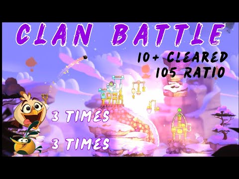 Angry Birds 2 Clan Battle ~ 10 plus cleared, Melody & Bubbles 3 times. Auto fall tips. 105 %. 3/23/24