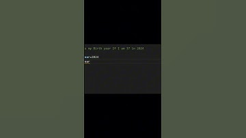 Find my Birth Year by age  #Variables#print#python