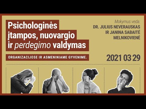 PSICHOLOGINĖS ĮTAMPOS, NUOVARGIO IR PERDEGIMO VALDYMAS. Organizacijose ir asmeniniame gyvenime.