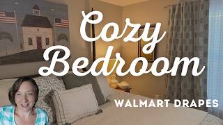 COZY BEDROOM TRANSFORMATION | Primitive Colonial Style + Walmart Drapes