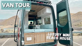 Custom Crafted Luxury Van Build with Bathroom | MINI BEACH HOUSE VAN TOUR | Tiny Home On Wheels by Sara & Alex James  44,135 views 1 year ago 15 minutes