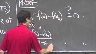Lec 2, 18 01, Single Variable Calculus, Fall 2007, Limits, Theorem on Differentiability & Continuity Lec 2 18 01 Single Variable Calculus Fall 2007 Limits Continuity Definition