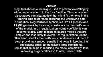 How does regularization helping to avoid overfitting in machine learning models.