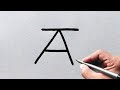 How to draw beautiful drawing from letter a  easy drawing for beginners  letter drawing