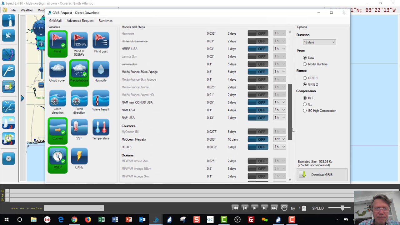 Squid GRIB downloading into Expedition