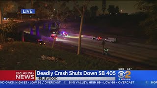 All Lanes SB 405 Freeway Shut Down For Fatal Motorcycle Crash