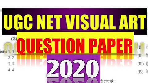 UGC NET Visual Art Question paper 2020l UGC NET Old Question Paper