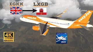 4K | London Gatwick(EGKK) to Gibraltar(LXGB) Airbus-A320 | Aerofly FS Global