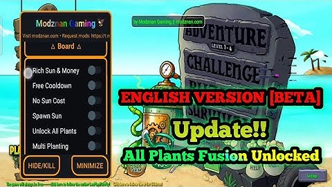 PVZ Fusion Mod Menu 3.0.1 Update!! New Plants Fusion Unlocked - ENGLISH VERSION