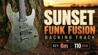 Sunset Funk Fusion Guitar Backing Track Jam in Bm | 110 BPM