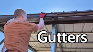 Installing gutters on my metal building for rainwater collection