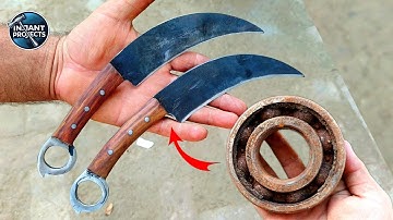 Turning a Rusty Bearing into Two Karambit Knives