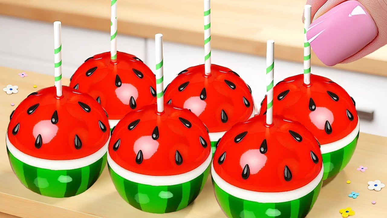 Mini pastel de chocolate con crema de mantequilla de sandía 🍉 ¡Trucos fáciles para decorar pasteles!