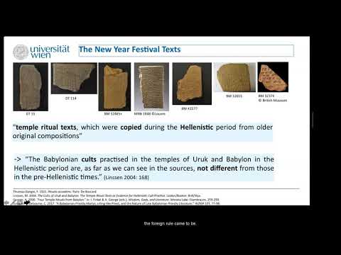 AMME Seminar 12.11.2020: dr. Céline Debourse: Between Real and Ideal: Babylonian New Year Festival