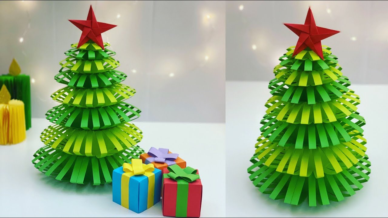 Paper Table Top Christmas Tree / 3D Paper Christmas Tree / Christmas ...