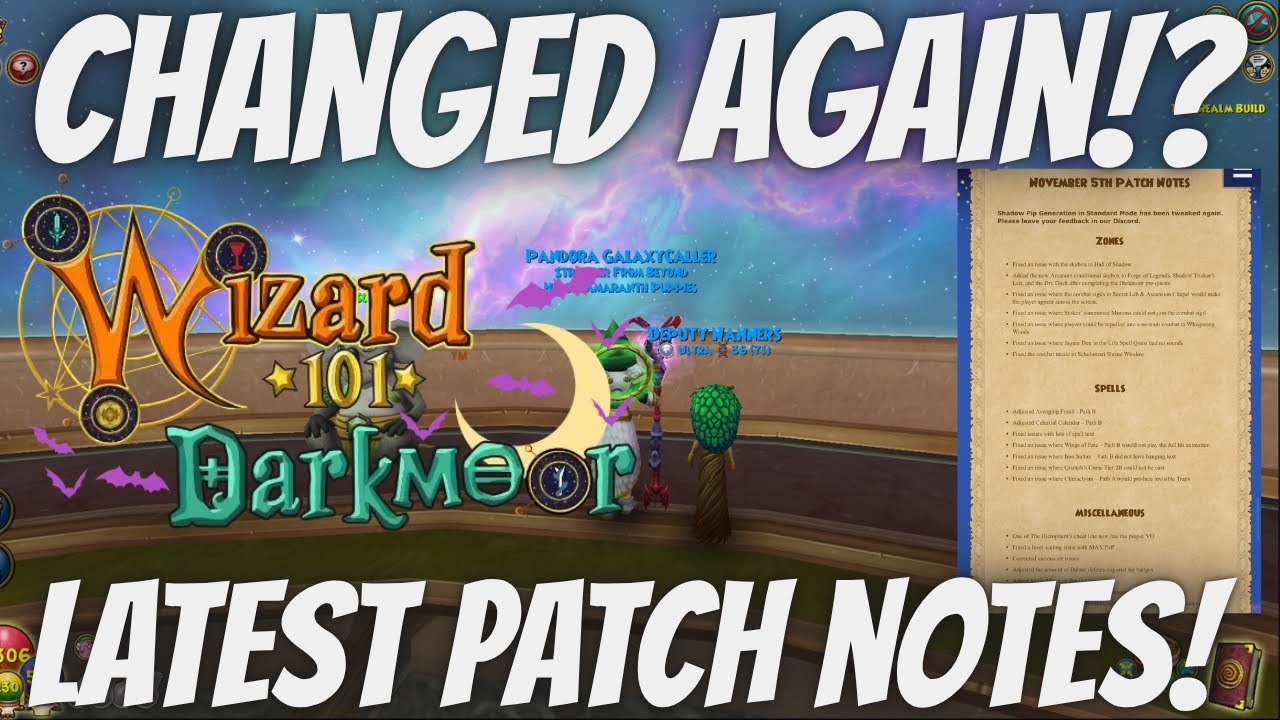 SHADOW PIPS CHANGED AGAIN! Wizard101 Test Realm Patch Notes! YouTube