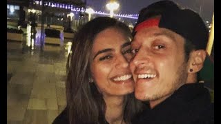 Mesut Ozil and fiancee Amine Gulse celebrate in Istanbul