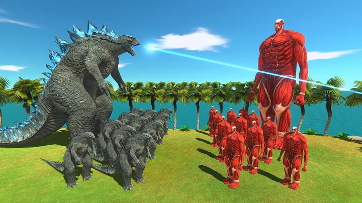 GODZILLA 2014 vs COLOSSAL TITAN - Animal Revolt Battle Simulator