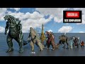 Godzilla Evolution Size Comparison | 3d Animation comparison (60 fps)