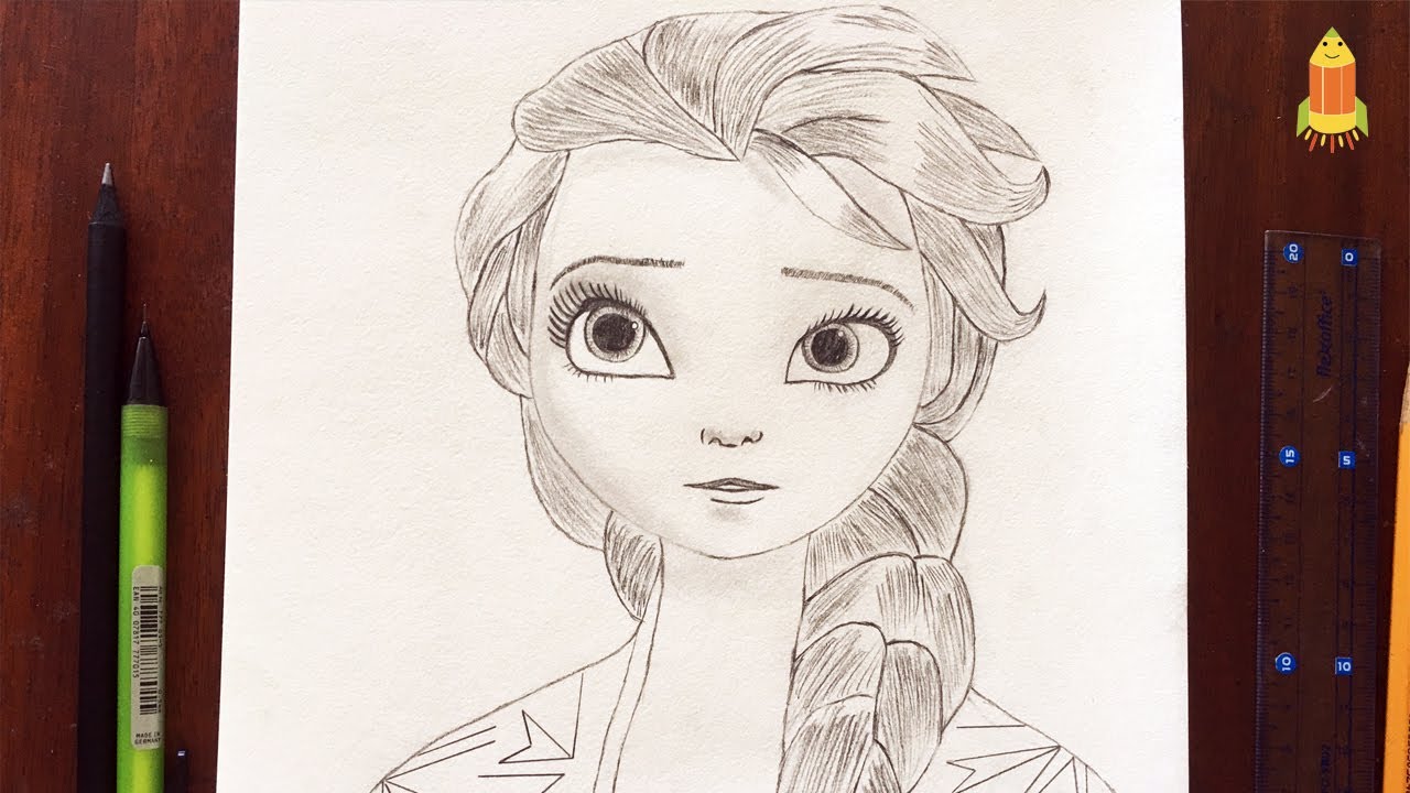 How To Draw Elsa Frozen 2 Sketch Step By Step | Htmini Art ...