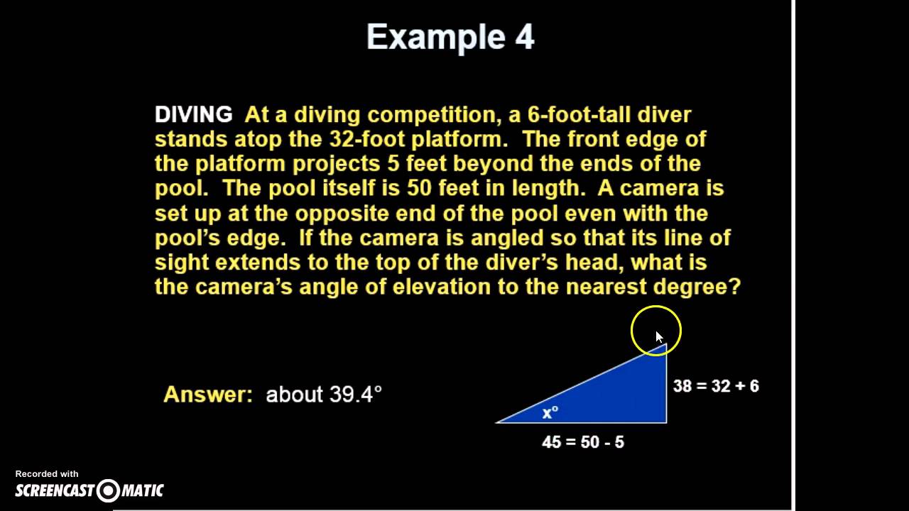 Trig Word Problems - ACT Type