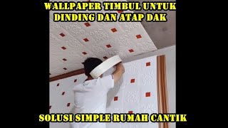 Wallpaper Dinding 3D Foam /Wallfoam Motif Batik Bunga Damask