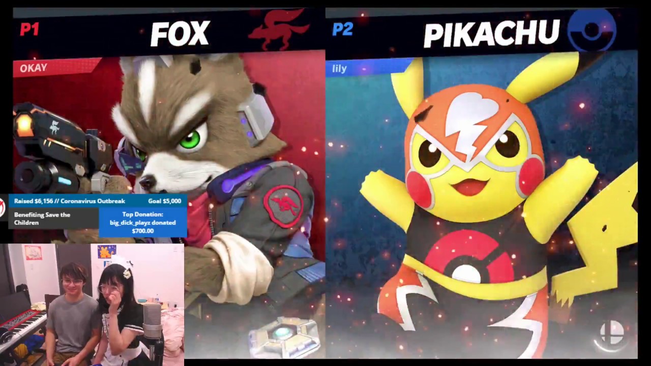LILYPICHU AND MICHAEL REEVES CHARITY STREAM (Super smash bros full video)