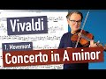 Capture de la vidéo Vivaldi Concerto In A Minor, 1. Movement, Op. 3 No. 6 | Violin Sheet Music | Piano Accompaniment
