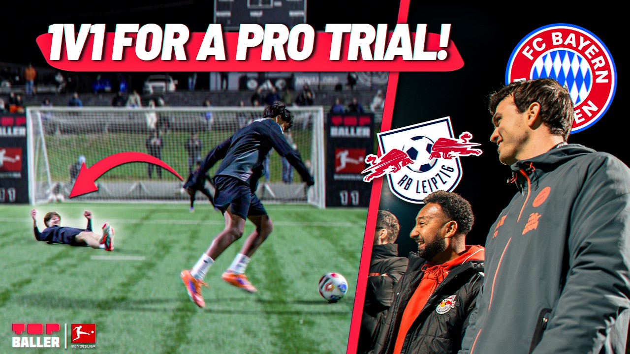 1v1 For a PRO TRIAL! 🔥 ft. FC Bayern & RB Leipzig Scouts! 👀