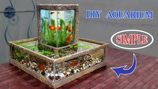 Build a Beautiful 2 - Floor Aquarium from Marble Tiles (Very Easy for Your Home)