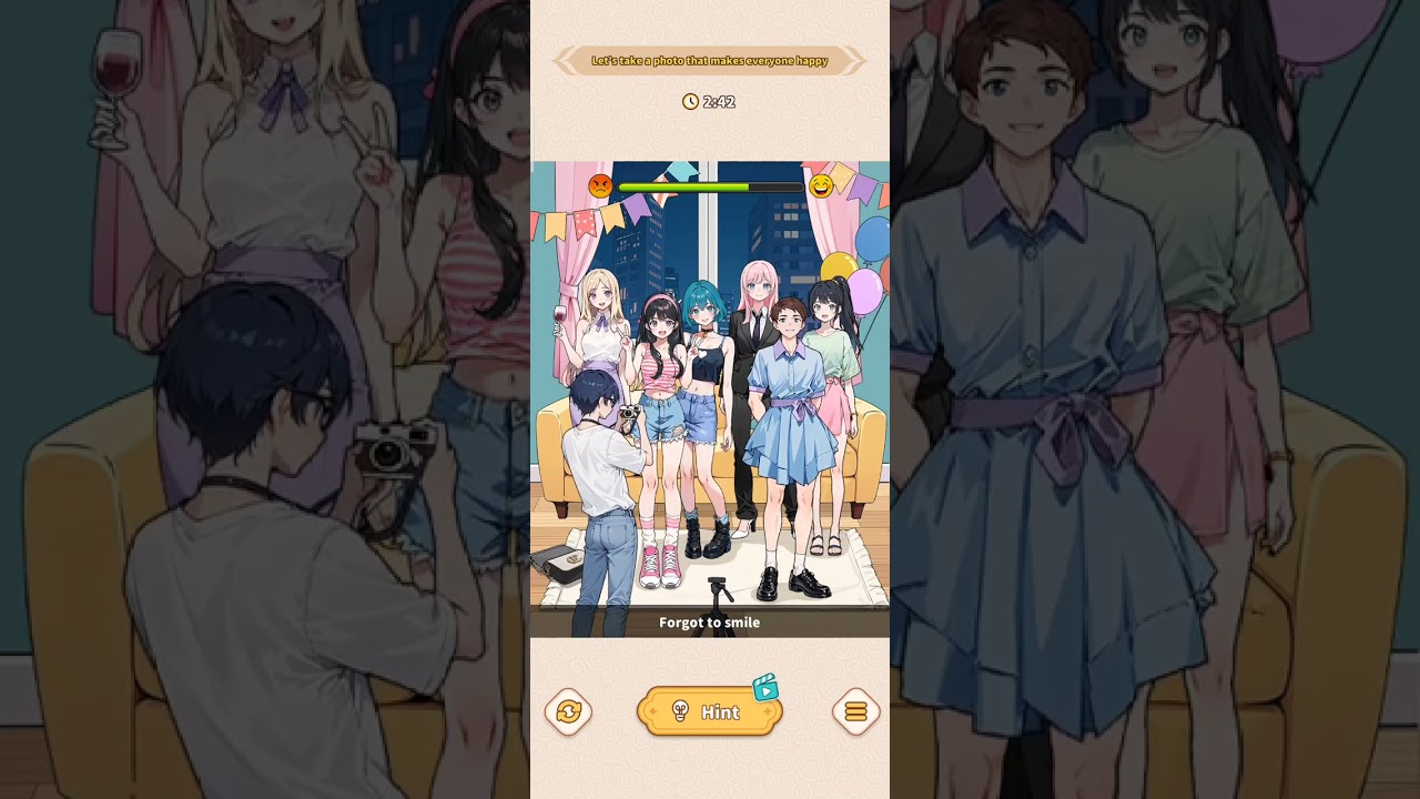 Brain Puzzle:Tricky Quest Level 128 Let's take a photo that makes everyone happy 