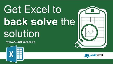 Know the answer but want the input using an Excel calculation. Use Goalseek to target a value