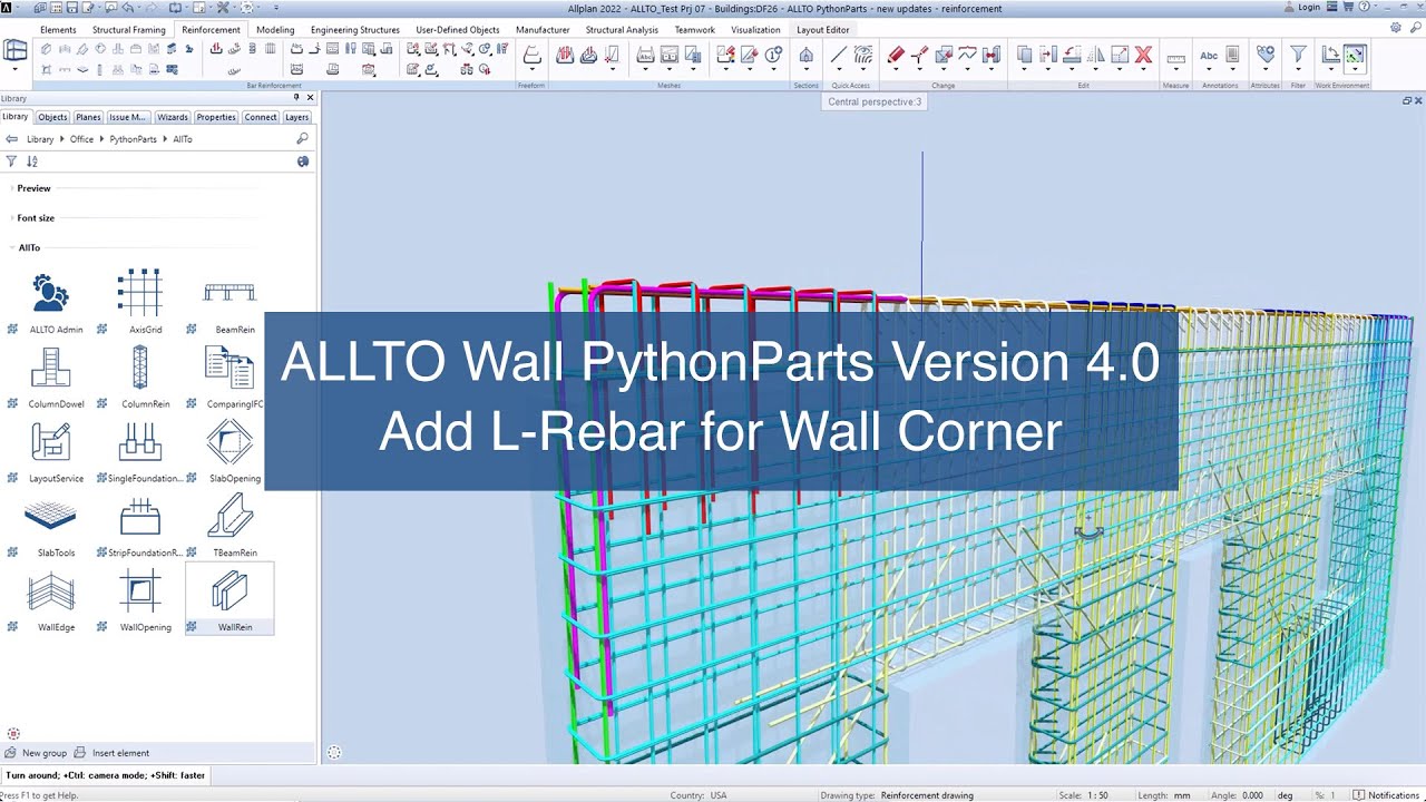 ALLTO Wall PythonParts Version 4.0 - Add L-rebars for wall corners ...
