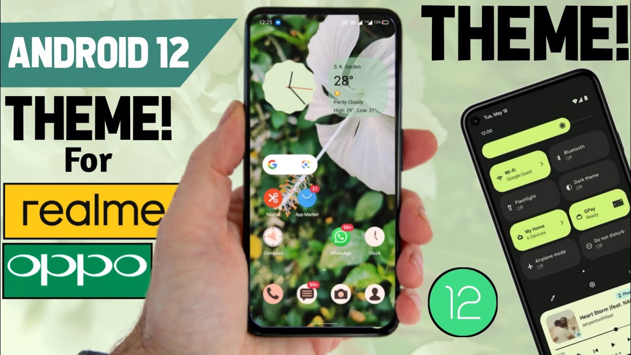 ANDROID 12 theme for realme and oppo 🤫🔥| stock Android theme for realme ...